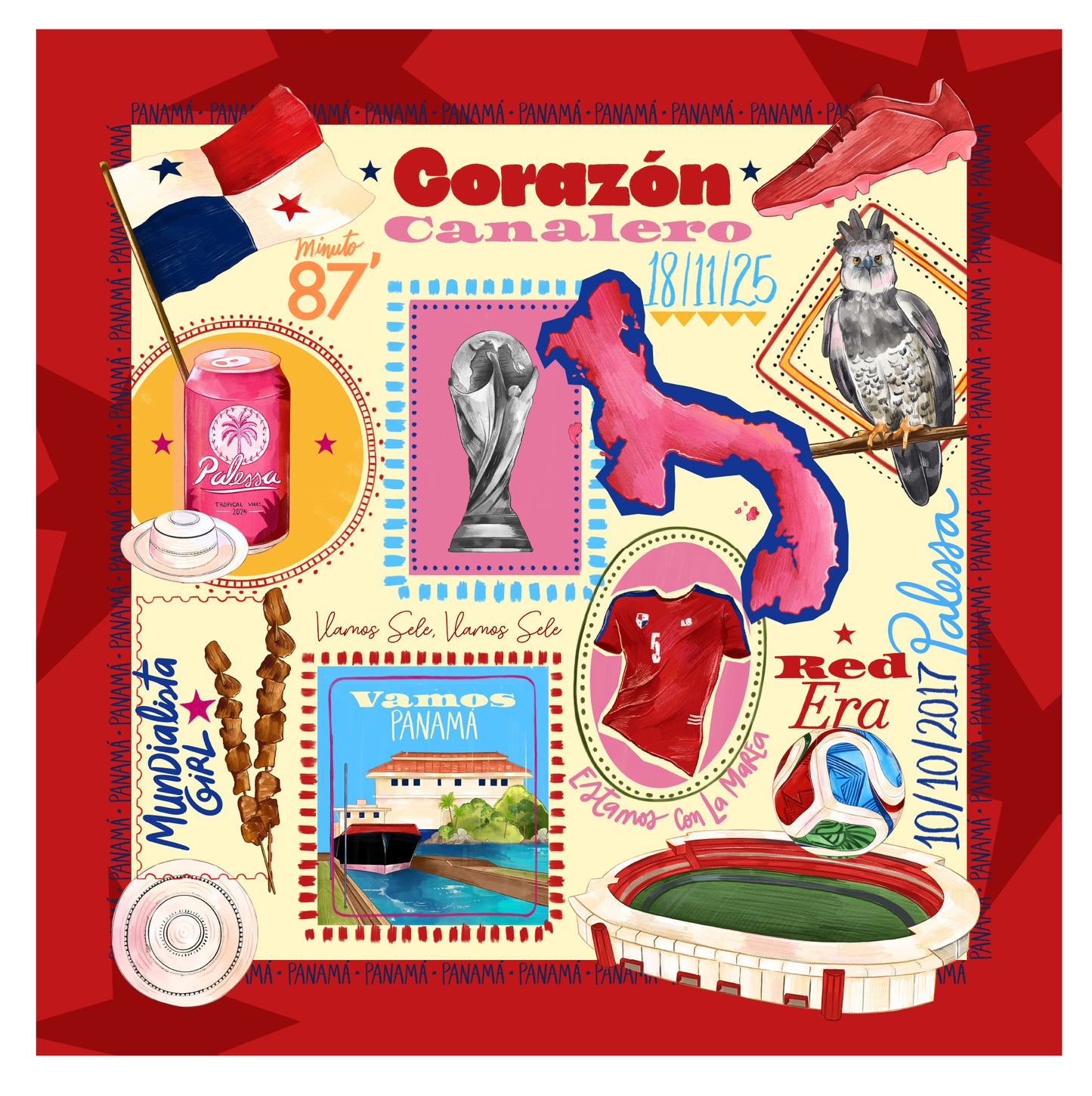 Pañoleta Mundialista Girl Red